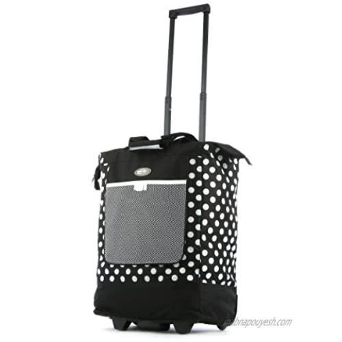 Olympia Luggage Rolling Printed Shopper Tote  Black  One Size