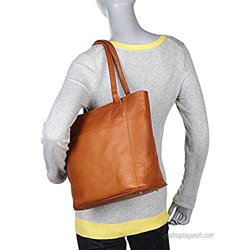 Piel Leather Small Tote Bag Saddle One Size