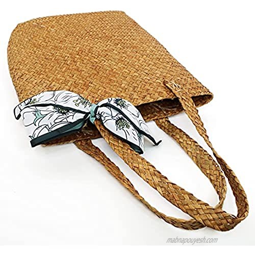 TICYACK Women Straw Shoulder Bag - Summer Beach Bag Straw Tote Bag - Handmade Shoulder bag for Daily Use Beach Travel