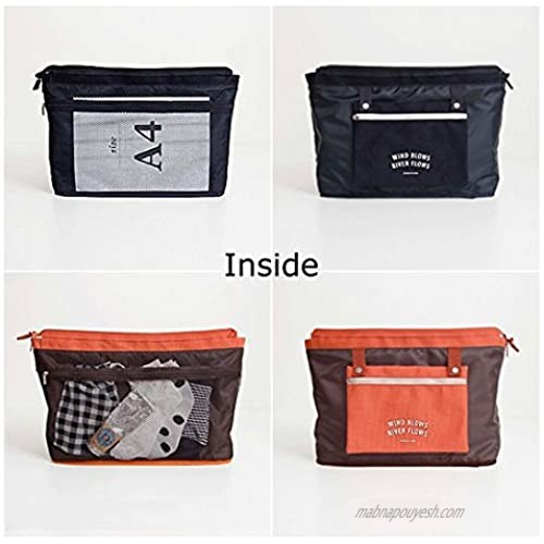 Travel Storage Bag Kit Lightweight Large Capacity with Shoe Bag Interlayer Luggage Packing Tote Bag (Blue)