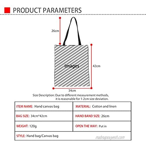 UNICEU Women's Canvas Tote Bag Reusable Boston Terrier Grocery Shoulder Bags Shopping Travel Handbag Schoolbag