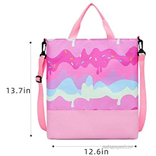 willikiva Kids Children Boys Girls Adult Handbag Literary and Book-Themed Waterproof Tote Carrying Bag for Go out Book Lovers Readers and Bibliophiles（Pink）