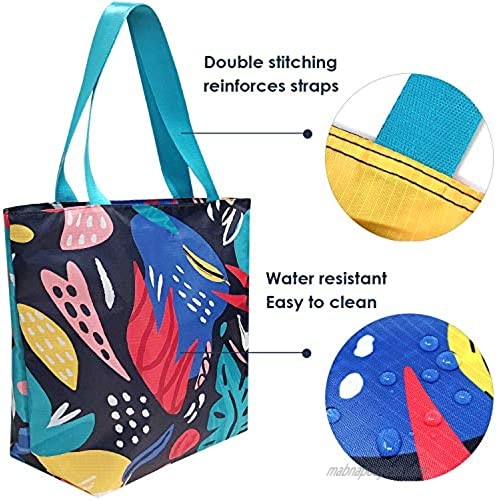 Wrapables Carryall Shopping Travel Tote Bag with Durable Ripstop Polyester - Foldable Waterproof and OEKO-TEX Certified Large Dark Retro