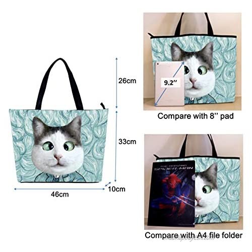 XMiCute Shoulder Bag with Cat and Kitty Pattern Ultra Large Tote Bag for Daily Shopping