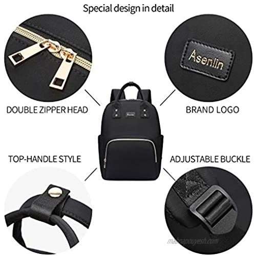Asenlin Laptop Backpack 15.6 Inch for Women， Water Resistant School Backpack College Fashion Casual Bookbag Travel Business Work Backpack-Black