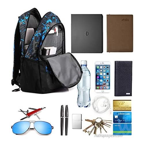 Backpack for Boys Kids School Backpack Set with USB Charging Port Lunch Bag and Pencil Case Water Resistant Teens Bookbag Fashion School Bags