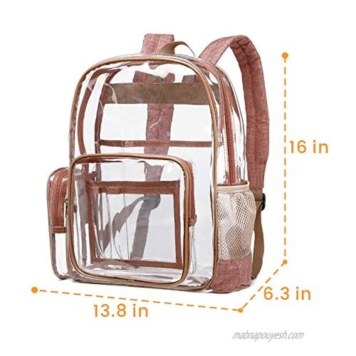 Clear Backpack Cambond Heavy Duty Transparent Backpack with Reinforced Straps See Through School Bag for College Adults