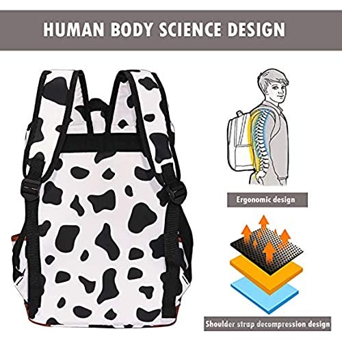 Cow Print Bookbag for Teen Girls Boys College School Student Laptop Backpack for Womens