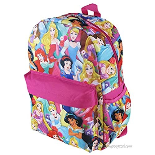 Disney Princess 16 inch All Over Print Deluxe Backpack With Laptop Compartment