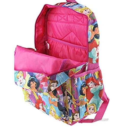 Disney Princess 16 inch All Over Print Deluxe Backpack With Laptop Compartment