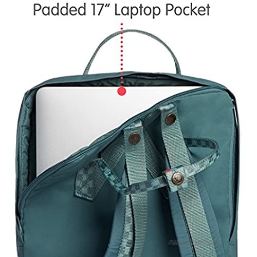 Fjallraven Kanken Laptop 17 Backpack for Everyday Frost Green/Chess Pattern