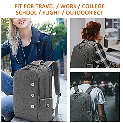 KINGSLONG Laptop Backpack Women Men 15.6 for Travel Work Computer Backpack Gray