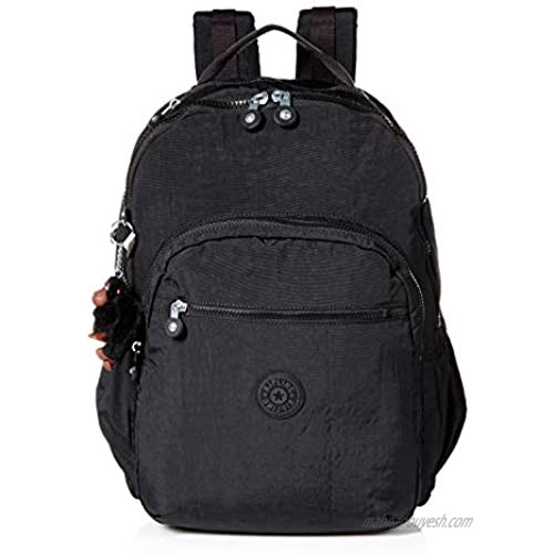 Kipling Women's Seoul Go XL Backpack  Padded  Adustable Backpack Straps  Zip Closure  Black Tonal