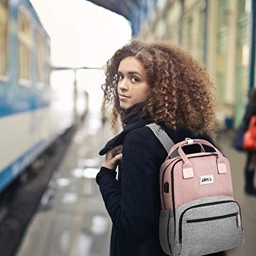 Laptop Backpack 15.6 Inch Stylish Notebook Backpack with USB Charging Port Water Resistant Business Travel School College Backpack for Women Girls