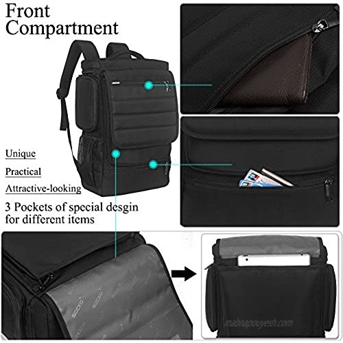 Laptop Backpack 17.3 Inch BRINCH Water Resistant Travel Backpack for Men Women Luggage Rucksack Hiking Knapsack College Shoulder Backpack Fits 17-17.3 Inch Laptop Notebook Computer Black
