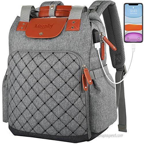 Laptop Backpack for Women  Checkered Work Travel School College Backpack with USB Charging Port  Waterproof Anti-theft Bag Fits 15.6 inch Laptop  Doctor Teacher Business Student Bookbag Casual Hiking