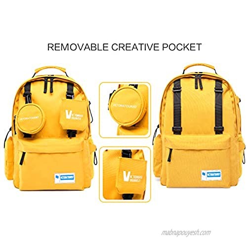 Laptop Backpack for Women Men，14-15 Inch Water Resistant College Bookbag Travel Backpacks Stylish School Student Bag Gift Casual Hiking Daypack with Anti Theft Pocket Fits Computer Yellow