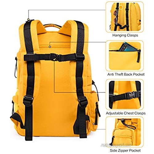 Laptop Backpack for Women Men，14-15 Inch Water Resistant College Bookbag Travel Backpacks Stylish School Student Bag Gift Casual Hiking Daypack with Anti Theft Pocket Fits Computer Yellow