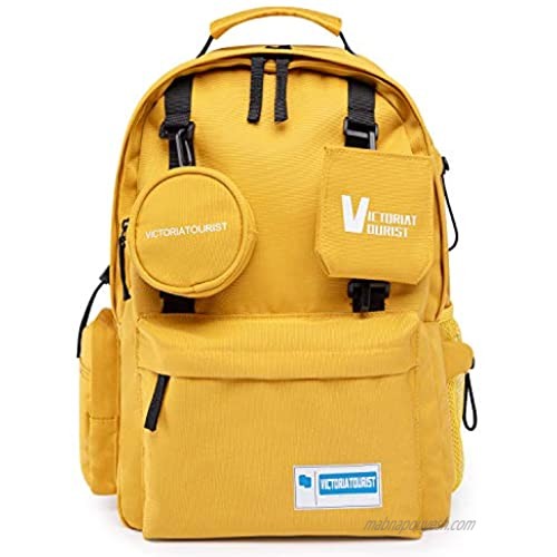 Laptop Backpack for Women Men，14-15 Inch Water Resistant College Bookbag Travel Backpacks Stylish School Student Bag Gift  Casual Hiking Daypack with Anti Theft Pocket Fits Computer  Yellow