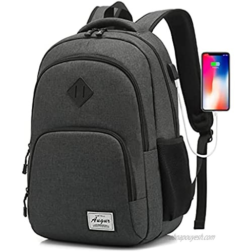 Laptop Backpack with Changer Water Resistant Travel Backpacks College Backpack School Bookbag Fit 15.6 Inch Laptop Work Business Backpack for Men(Dark Gray)