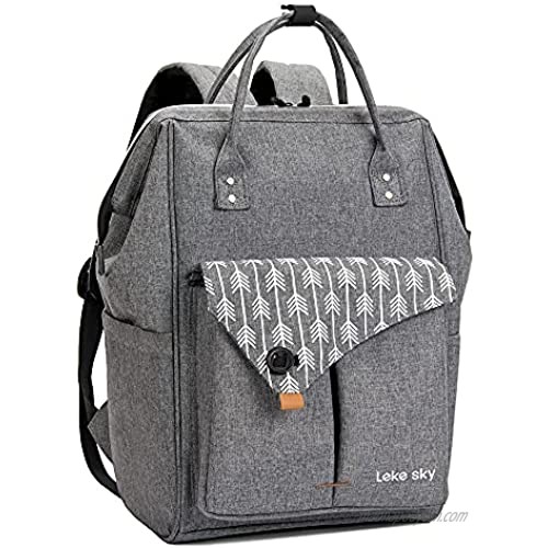 Lekesky Laptop Backpack for Women Fashion Travel Backpack Business Computer Work Bag 15.6 Inch  Grey