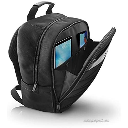 Mercedes-Benz MacBook Pro Laptop Backpack - Nylon with PU Leather Plate - Slim-Fit Pockets for iPad iPad Mini Tablet & Smartphone - 15.6” Computer Bags For Men and Women Black Pattern III