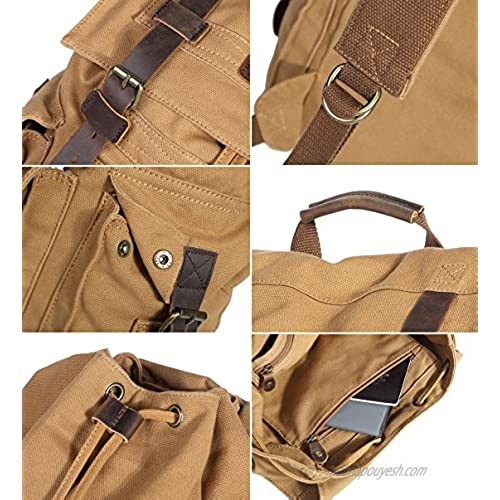 Paraffin Outdoor Canvas Backpack Hiking Camping Rucksack Heavy Duty Daypack School Backpack for Men and Women