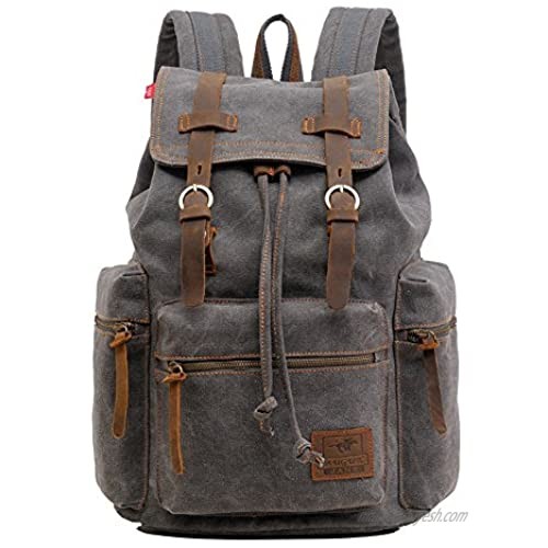 PKUVDSL Canvas Backpack  Men Women Backpack Purse  Vintage Bookbag Rucksack for Travel School Carry on College