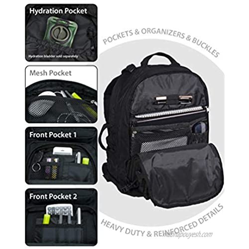 Rockland Military Tactical Laptop Backpack Black Large