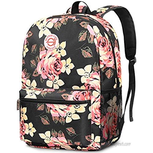 SOCKO Backpack for Women/Girls/Students Light Weight School Bag Stylish College Bookbag Cute Travel Rucksack Casual Daypack Fits up to 15.6 Inch Laptop  Peony