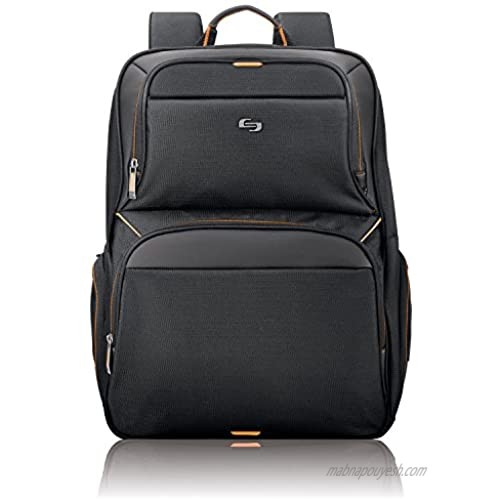 Solo New York Everyday Laptop Backpack  Black  17.5 x 11.75 x 8