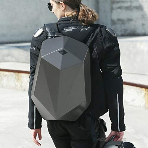 TAJEZZO Motorcycle Backpack Polyhedron Laptop Backpack Anti Theft Waterproof Computer Backpack for Travelling Camping Cycling