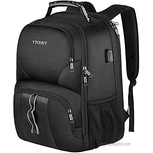 Travel Backpacks for Men  Extra Large TSA Friendly Business Anti Theft Durable Laptop Backpack Fits 17 inch Laptops with USB Charging Port  Water Resistant College School Computer Bookbag 50L  Black