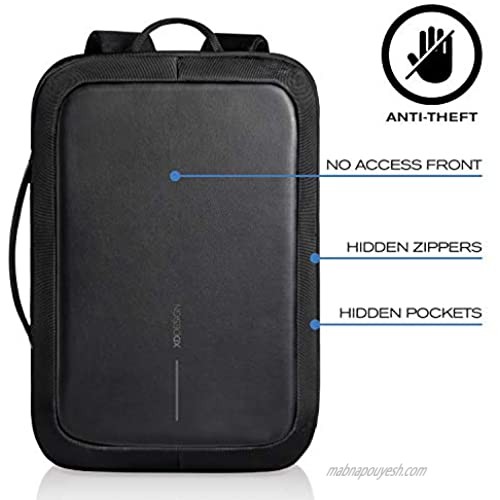 XD Design Bobby Bizz Anti-Theft Laptop Backpack & Briefcase USB Black (Unisex)