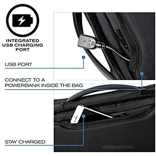 XD Design Bobby Bizz Anti-Theft Laptop Backpack & Briefcase USB Black (Unisex)