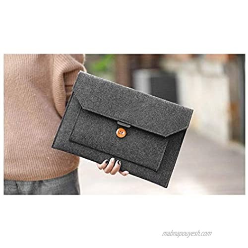 12 Inch Felt Laptop Sleeve with Pockets Notebook Case for Acer Chromebook R 11 / Macbook 12 / Samsung Chromebook 3 XE501C13-K02US / ASUS Chromebook C202SA C201PA / Surface Pro 6 5 4 3 (Black)
