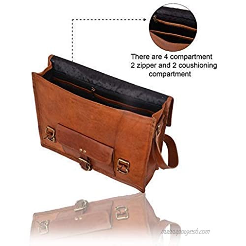 AryanExports 15 Inch Handmade Leather Messenger Office Satchel Unisex Bag Laptop Bag Shoulder Bag Cross Body Bag