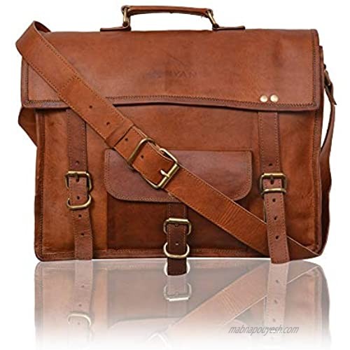 AryanExports 15 Inch Handmade Leather Messenger Office Satchel Unisex Bag Laptop Bag Shoulder Bag Cross Body Bag