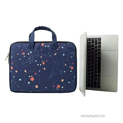CowCow Fun Stars Space Galaxy Marble Pattern Compatible with 13 inch MacBook Pro Carrying Handbag Laptop Sleeve