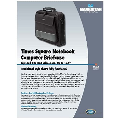 MANHATTAN Times Square Laptop Briefcase Compatible with Widescreen Up to 15.4 Inches 421430