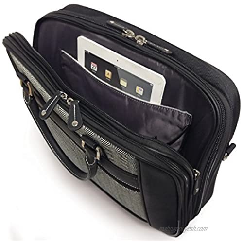 Mobile Edge Women's Herringbone ScanFast TSA Checkpoint Friendly Element Laptop Bag 16 Inch PC 17Inch MacBook Business Travel Students MESFEBHL
