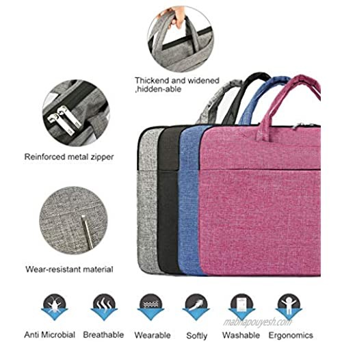 MUBUY 11.6 12 12.5 Inch Fashion Laptop Sleeve Case Bag with Shouler Straps for Surface Pro X/7/6/5/4/3 |MacBook Air 11 12 |Google Pixelbook 12.3 |Acer/Lenovo/HP/Dell/Samsung Chromebook 11.6 -Gray