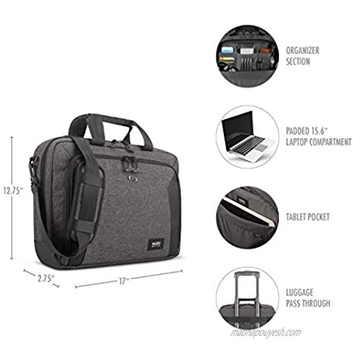 Solo New York Nomad Route Slim 15.6 inch Laptop Bag Lightweight Briefcase with Shoulder Strap for Women Men