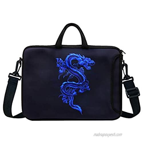 10-Inch Neoprene Laptop Tablet Shoulder Messenger Bag Case Sleeve for 9.7 10 10.1 10.5" Inch Netbook/Ipad Pro/Air (Blue Dragon)