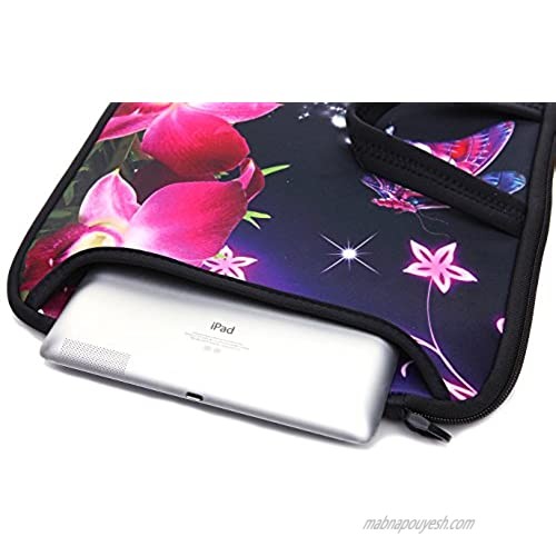 17.3-Inch Laptop Shoulder Sleeve Bag Case With Handle For 17 17.3 Acer Dell Hp Pink Flower