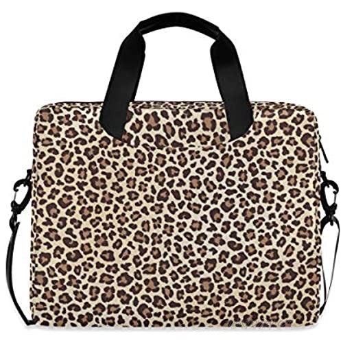 ALAZA Leopard Cheetah Print Animal Gemoetric Laptop Case Bag Sleeve Portable Crossbody Messenger Briefcase w/Strap Handle  13 14 15.6 inch