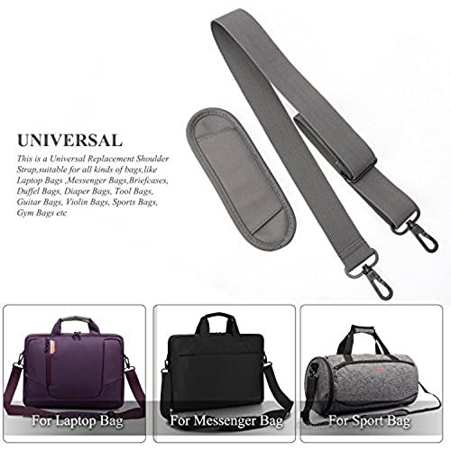 BRINCH Adjustable Thick Soft Universal Replacement Shoulder Strap for Laptop Case Computer Bag Luggage Duffel Messenger Bag Briefcase Grey
