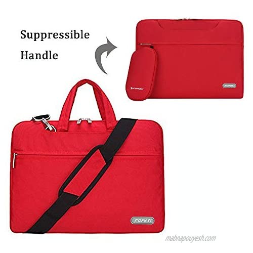 CROMI Laptop Case Slim Briefcase Commuter Bag Business Sleeve Carrying Handle Bag Nylon Notebook Shoulder Messenger Bag