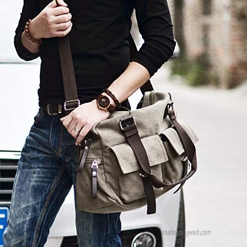 Designbag Messenger Bag for Men 15.6 Inch Laptop Bag Briefcase Satchel Canvas Bags Large Work Computer Bag