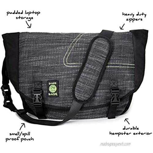 Dime Bags Voyage Messenger Over the Shoulder Bag with Padded Pouch for Laptop Computer